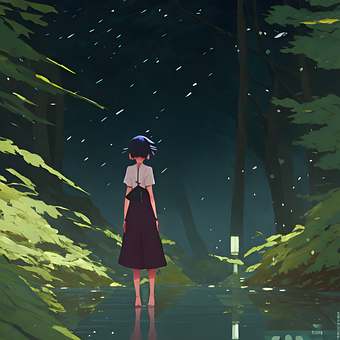 Free Forest Girl illustration and picture