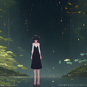 Free Girl Forest illustration and picture