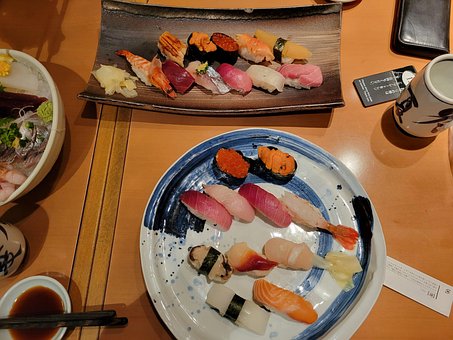 Lebensmittel, Frisch, Fische, Sushi