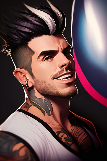 Free man muscular cartoon illustration
