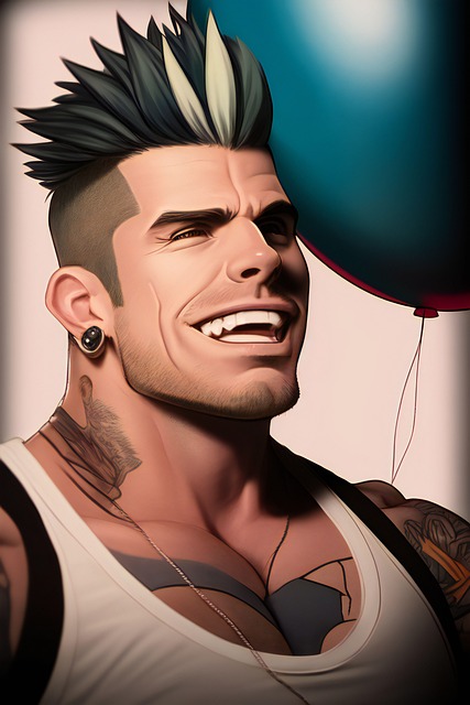 Free man muscular cartoon illustration
