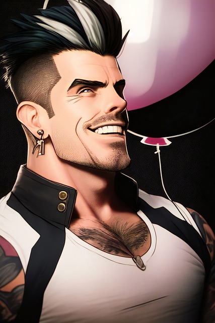 Free man muscular cartoon illustration