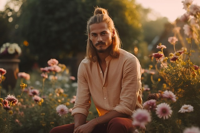 Free ai generated young man nature illustration