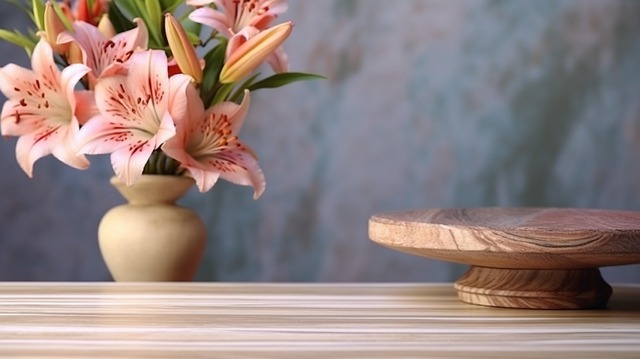 Lilien, Pinke Blumen, Blumenvase