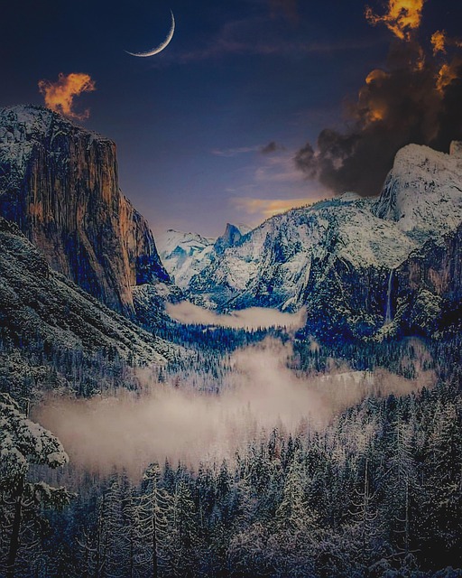 Natur, Landschaft, Berg, Nacht, Wald