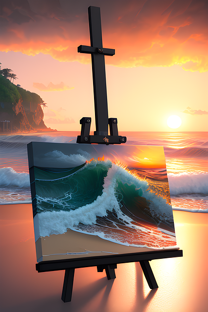 Free ai generated beach painting illustration