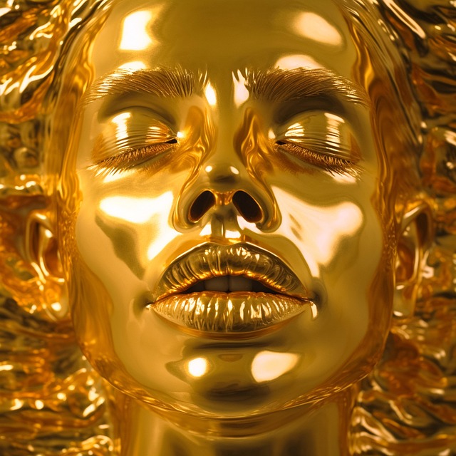 Free ai generated gold face illustration