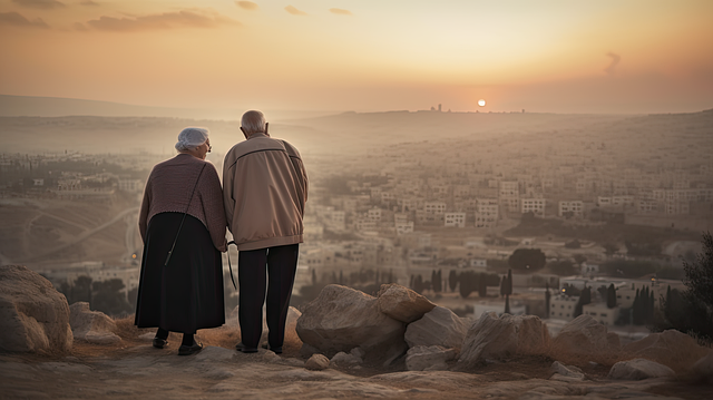 Download free HD stock image of Ai Generated Old Couple Free ai generated old couple city illustration