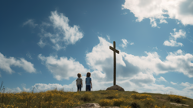 Free ai generated christianity kids illustration