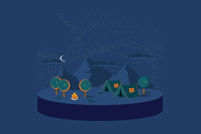 Free camping adventure night illustration