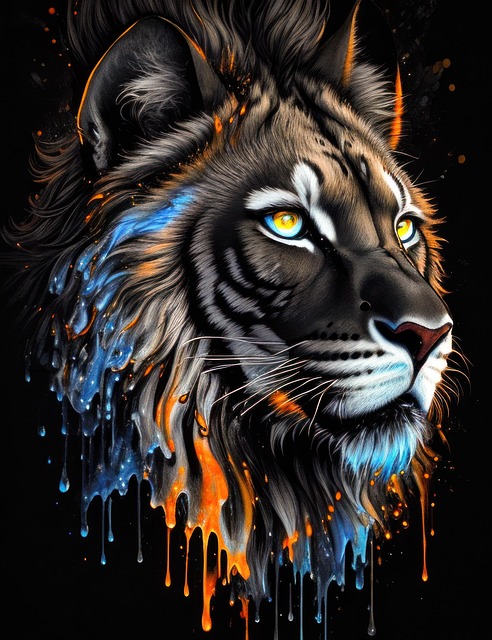 Free ai generated lion feline illustration
