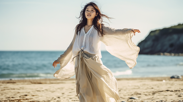 Kvinne, Natur, Strand, Sand, Hav