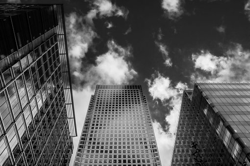 Skyskrabere, Moderne, Forretning, Glas