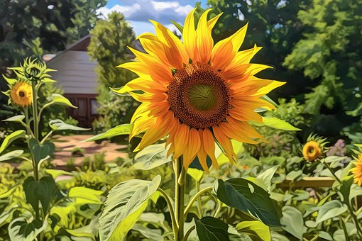 Free Ai Generated Sunflowers illustration and picture