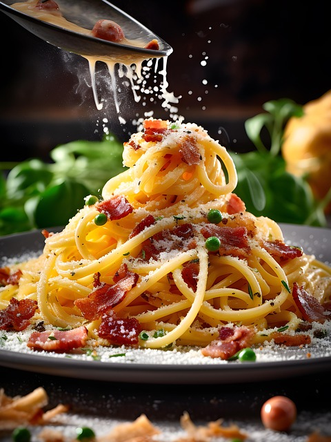 Free ai generated spaghetti carbonara pasta illustration