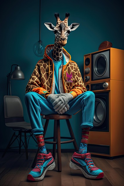 Free ai generated giraffe mammal illustration