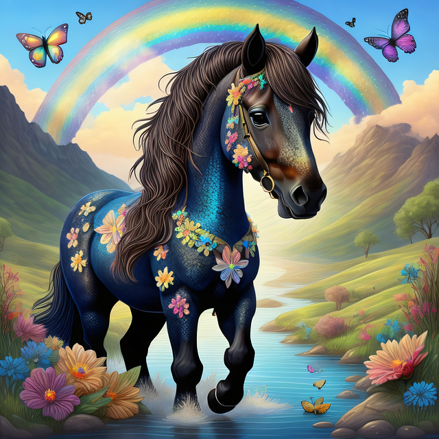 Hest, Pony, Regnbue, Mystisk, Fantasi