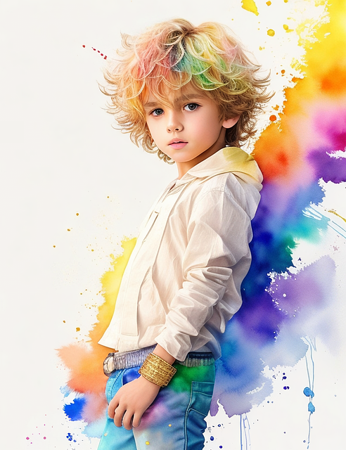 Child, Boy, Watercolor Art, Watercolor