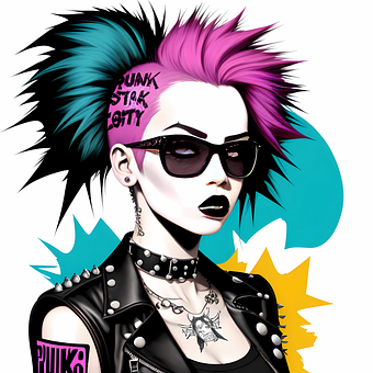 Warhol, Popart, Punk, Mädchen, Frau