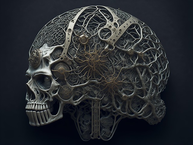 Free ai generated brain skull illustration