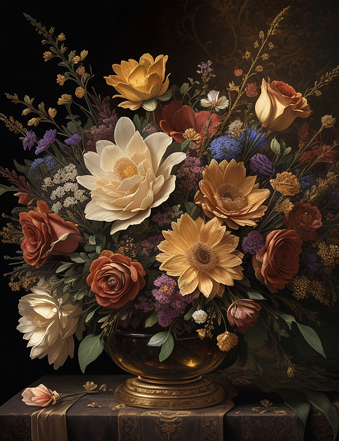 Free ai generated flowers bouquet illustration