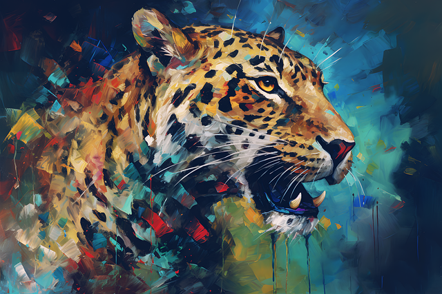 Free digital painting cheetah wildlife illustration