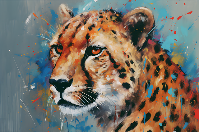 Free cheetah feline spotted illustration