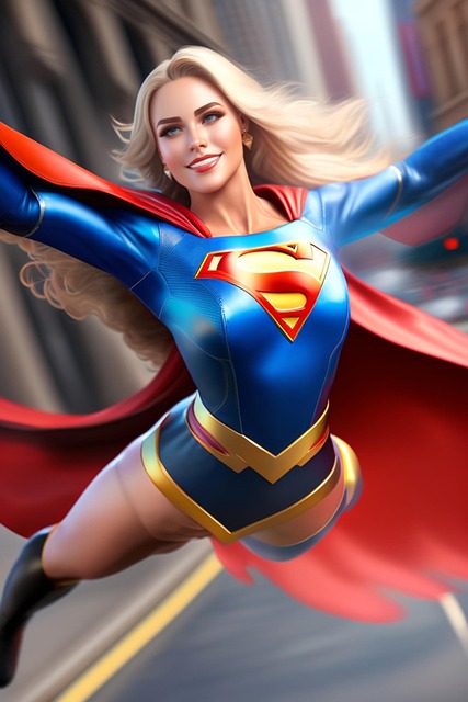Free city buildings supergirl illustration