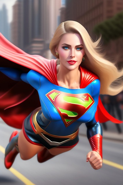 Free city buildings supergirl illustration