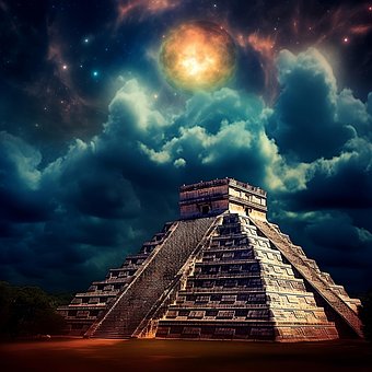 Mexico, Pyramide, Univers, Stjerner, Nat