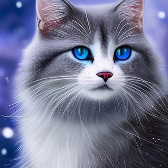 Free Cat Portrait illustration and picture