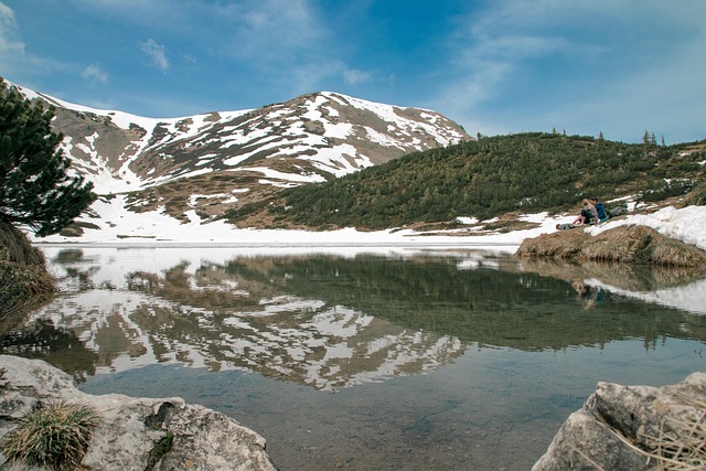 Lago, Montañas, Nieve, Reflexión, Frío