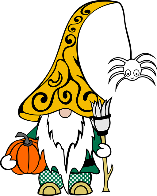 Free gnome garden cartoon illustration