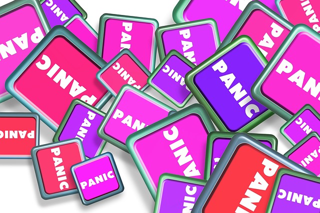 Free rubber stamp panic fear illustration