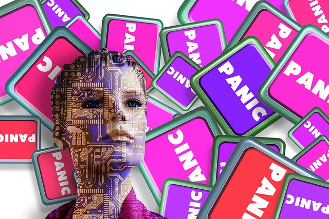Free panic fear technology illustration