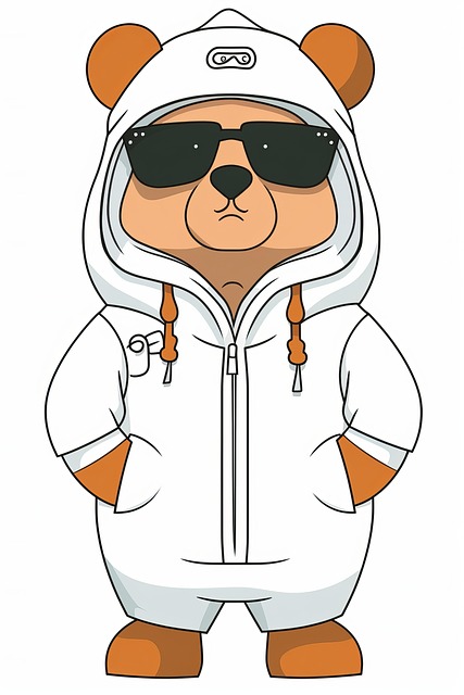 Brown, Bjørn, Tegnefilm, Stilig, Trendy