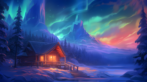 Kabine, Chalet, Winter, Schnee