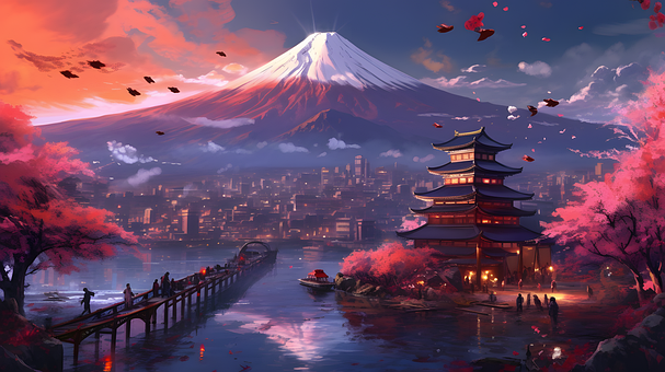 Landschaft, Natur, Himmel, Japan
