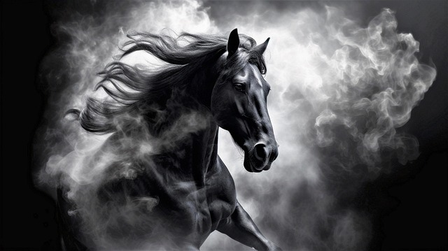Free standard black horse monochrome illustration
