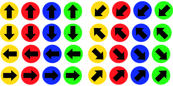 Pfeil, Richtung, Hoch, Nieder, Rechts