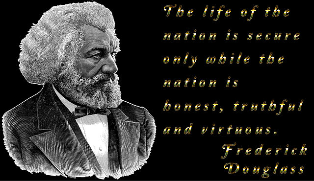 Free frederick douglass quote portrait vector