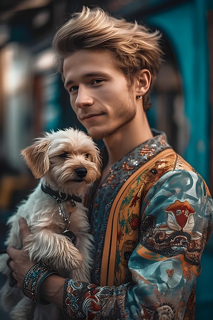 Download free HD stock image of Ai Generated Man Free ai generated man dog illustration