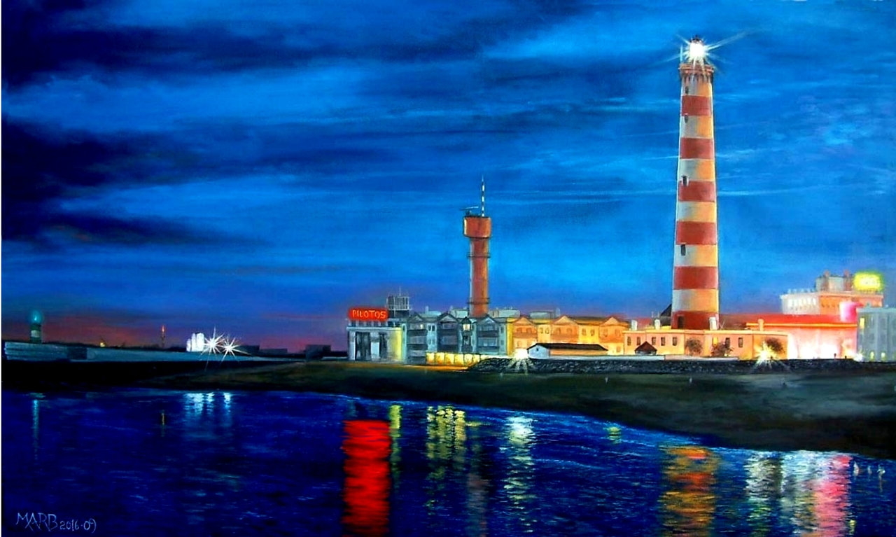 Download Night Lighthouse Lighthouse Light Hand Painting RoyaltyFree