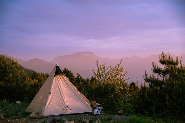 Free Sunset Tent photo and picture