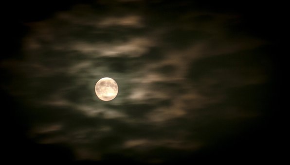 Lua, Noite, Céu, Espaço, Luar, Panorama