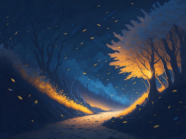 Free ai generated trees pathway illustration