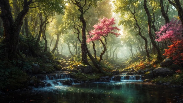 Fairy Tale, Landscape, Water, Trees