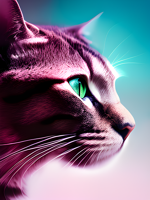 Katze, Haustier, Portrait, Pink