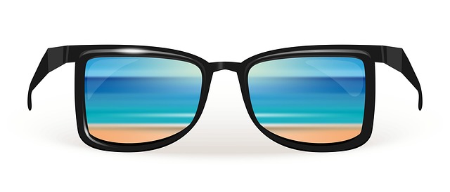 Sunglasses, Beach, Sea, Reflected