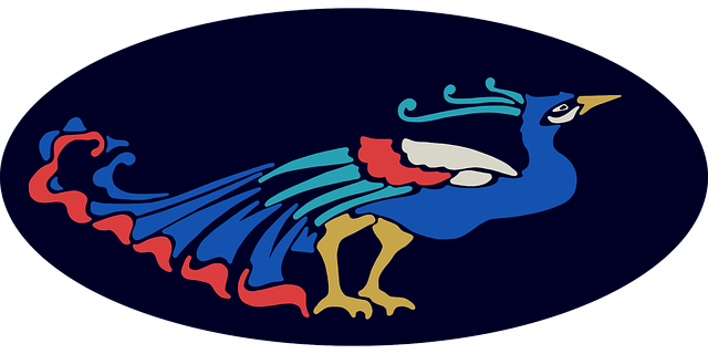 Free peacock bird digital drawing vector